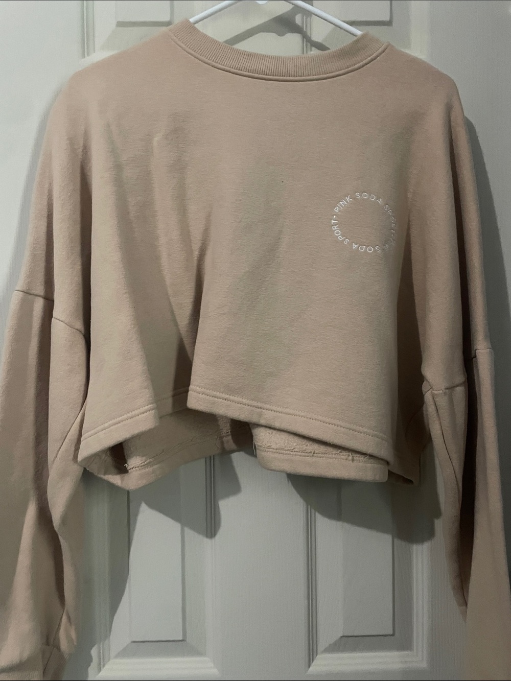 Source Unknown Cropped Crewneck Sweatshirt - Light Beige